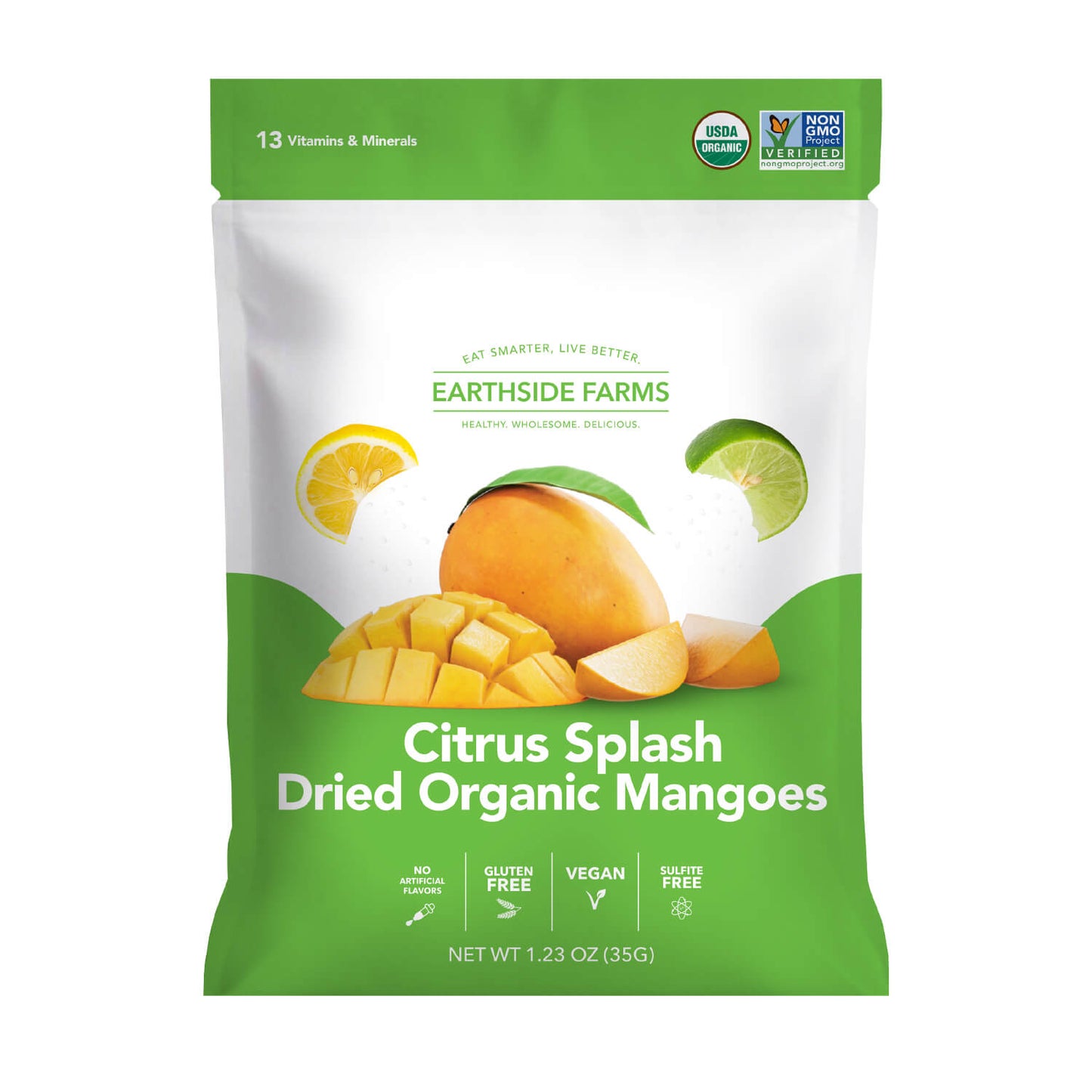 Earthside Farms Citrus Dried Organic Mangoes – 1.23 oz (Case of 40)