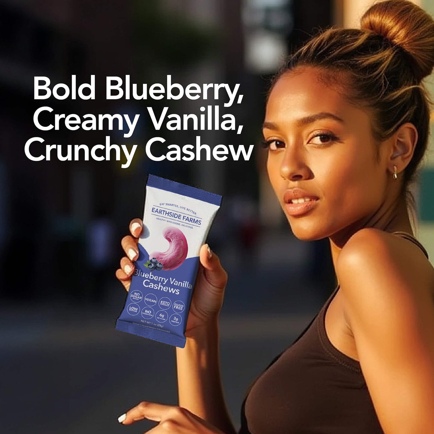 Earthside Farms Blueberry Vanilla Cashews – 1oz (Case of 40)