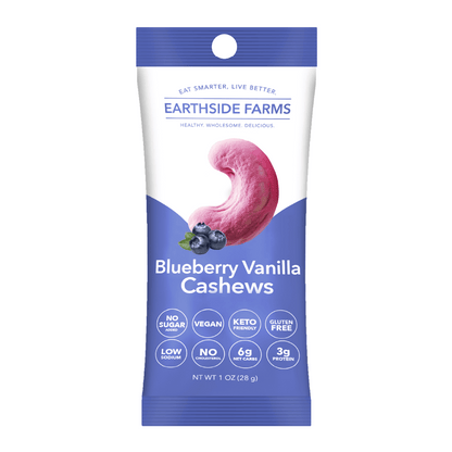Earthside Farms Blueberry Vanilla Cashews – 1oz (Case of 40)